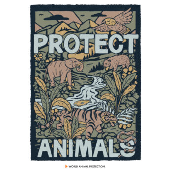 Tea Towel: Protect Animals Design