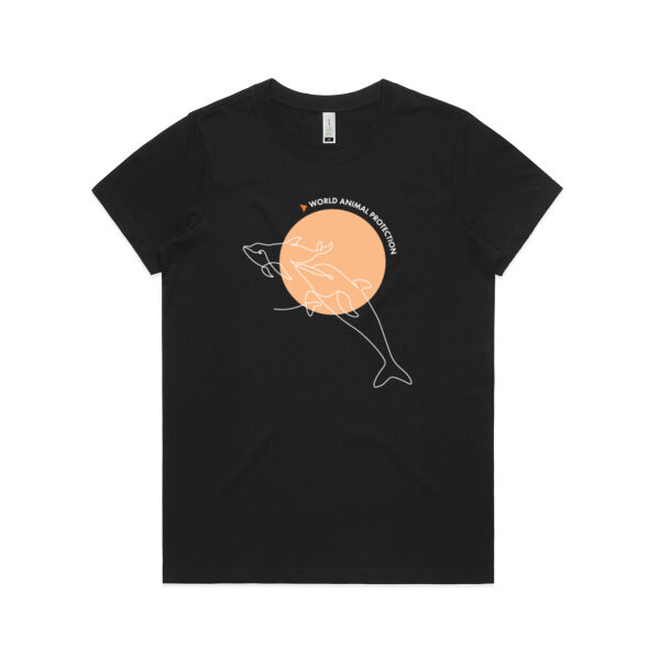 Womens Maple Organic Tee - Dolphins Thumbnail