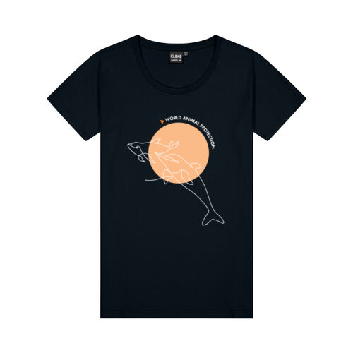 Dolphins belong in the wild - Womens Silhouette Tee Thumbnail