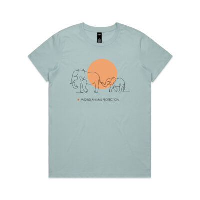 Women's t-shirt: Elephants belong in the wild Thumbnail
