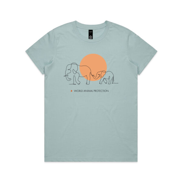 Women's t-shirt: Elephants belong in the wild Thumbnail