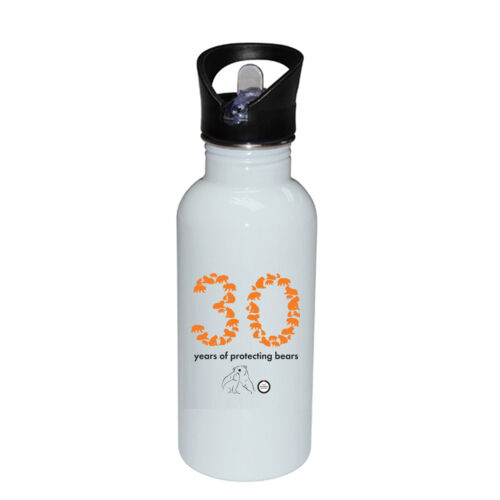 30 Years of protecting bears - Stainless Bottle with Straw Top Thumbnail