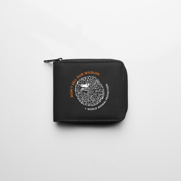 Pangolin - Don't sell our wildlife - Recycled Zip Wallet Thumbnail