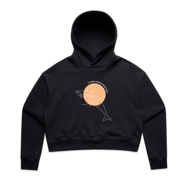 Women's Relax Crop Hood: Dolphins Thumbnail