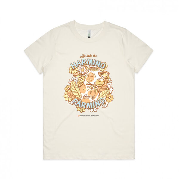 Women's Organic Tee: Let’s take the Harming out of Farming Thumbnail