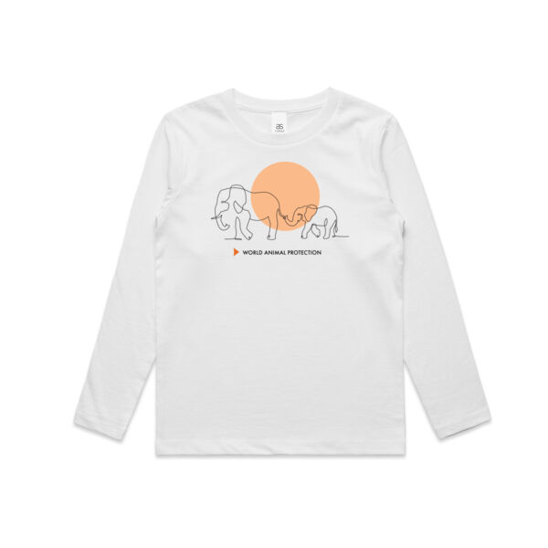 Kids Long Sleeve Tee: Elephants Thumbnail