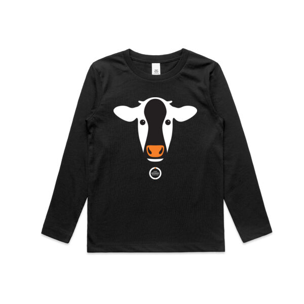Kids Long Sleeve Tee: Cow Thumbnail