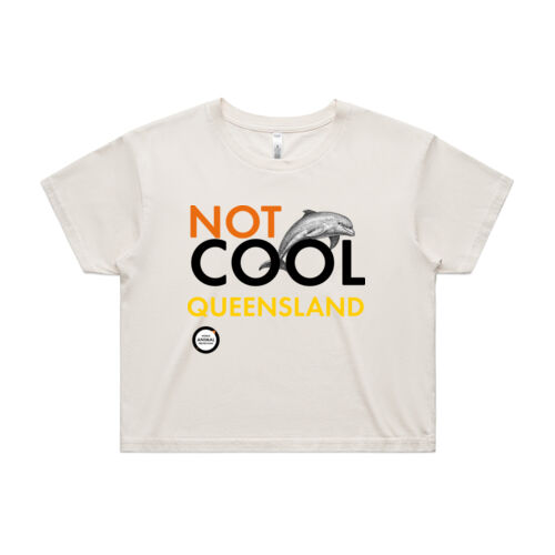 Women's Crop Tee: Not Cool Queensland - Dolphin Thumbnail