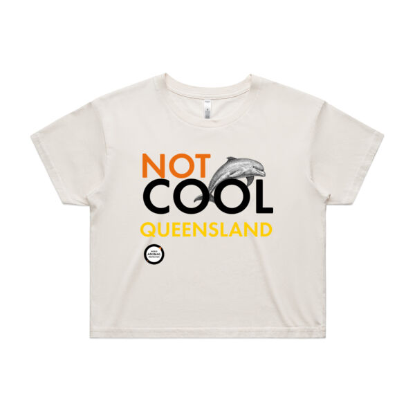 Women's Crop Tee: Not Cool Queensland - Dolphin Thumbnail