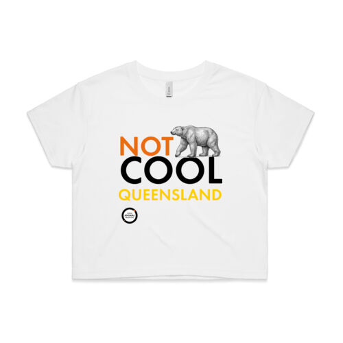 Women's Crop Tee: Not Cool Queensland - Polar Bear Thumbnail