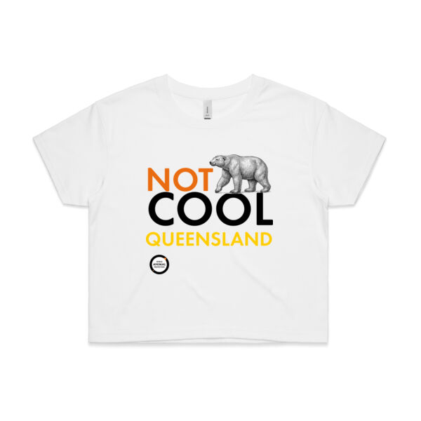 Women's Crop Tee: Not Cool Queensland - Polar Bear Thumbnail